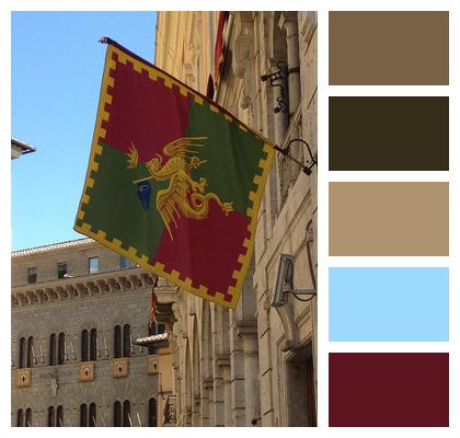 Siena Flag Italian Exterior Hanging Flag Building Italy Image